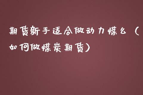 期货新手适合做动力煤么（如何做煤炭期货） (https://www.njaxzs.com/) 期货行情 第1张