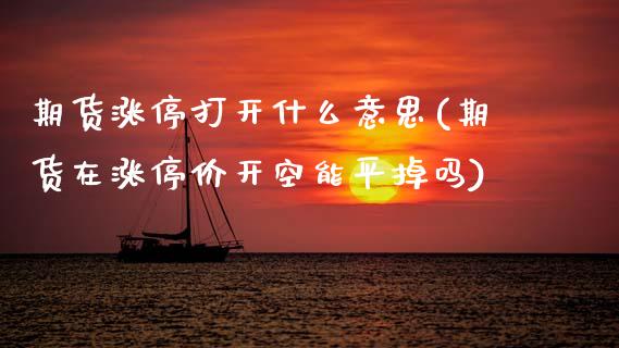 期货涨停打开什么意思(期货在涨停价开空能平掉吗) (https://www.njaxzs.com/) 期货行情 第1张