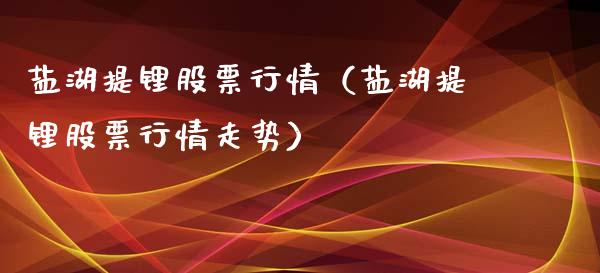 盐湖提锂股票行情（盐湖提锂股票行情走势） (https://www.njaxzs.com/) 期货直播间 第1张