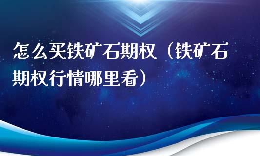 怎么买铁矿石期权（铁矿石期权行情哪里看） (https://www.njaxzs.com/) 内盘期货 第1张