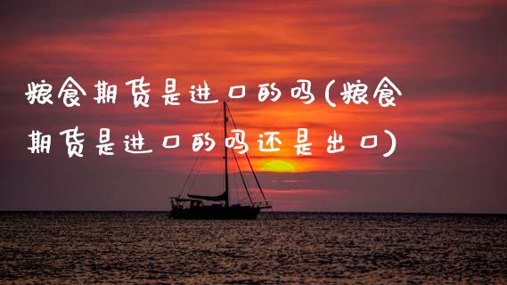 粮食期货是进口的吗(粮食期货是进口的吗还是出口) (https://www.njaxzs.com/) 黄金期货 第1张