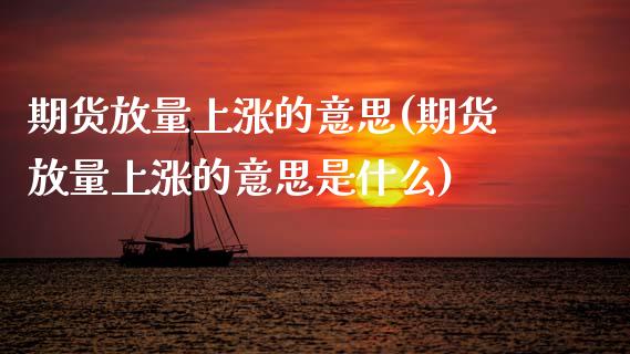 期货放量上涨的意思(期货放量上涨的意思是什么) (https://www.njaxzs.com/) 期货直播间 第1张