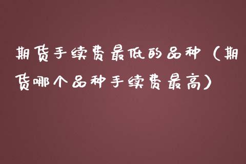 期货手续费最低的品种（期货哪个品种手续费最高） (https://www.njaxzs.com/) 内盘期货 第1张