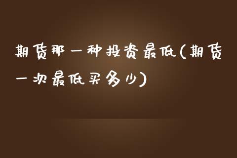 期货那一种投资最低(期货一次最低买多少) (https://www.njaxzs.com/) 期货投资 第1张