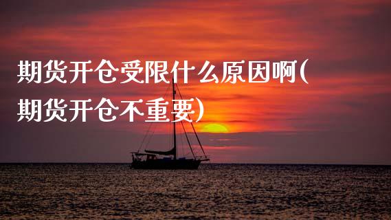 期货开仓受限什么原因啊(期货开仓不重要) (https://www.njaxzs.com/) 期货投资 第1张