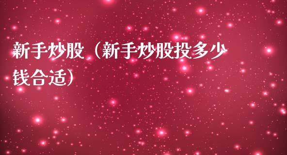 新手炒股（新手炒股投多少钱合适） (https://www.njaxzs.com/) 期货直播间 第1张