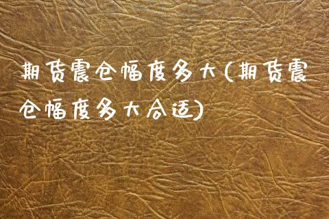 期货震仓幅度多大(期货震仓幅度多大合适) (https://www.njaxzs.com/) 期货直播间 第1张