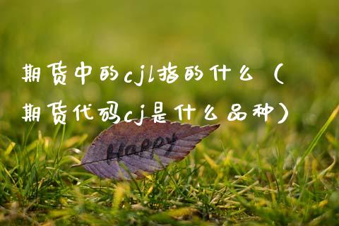 期货中的cjl指的什么（期货代码cj是什么品种） (https://www.njaxzs.com/) 期货行情 第1张