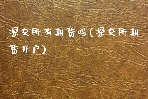 深交所有期货吗(深交所期货开户) (https://www.njaxzs.com/) 期货直播间 第1张