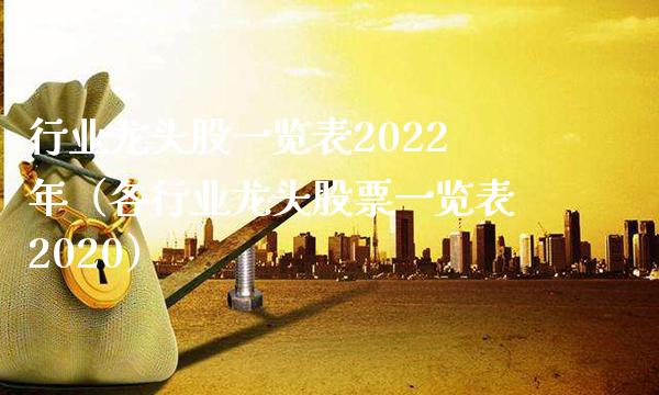 行业龙头股一览表2022年（各行业龙头股票一览表2020） (https://www.njaxzs.com/) 期货行情 第1张