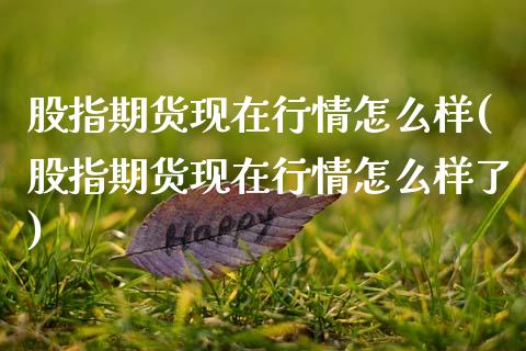 股指期货现在行情怎么样(股指期货现在行情怎么样了) (https://www.njaxzs.com/) 黄金期货 第1张