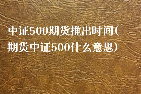 中证500期货推出时间(期货中证500什么意思) (https://www.njaxzs.com/) 期货开户 第1张