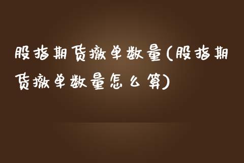 股指期货撤单数量(股指期货撤单数量怎么算) 期货行情 第1张-爱新财经 股指期货撤单数量(股指期货撤单数量怎么算) (https://www.njaxzs.com/) 期货行情 第1张