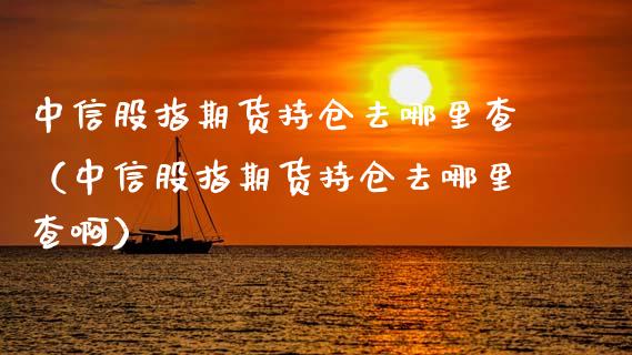中信股指期货持仓去哪里查（中信股指期货持仓去哪里查啊） (https://www.njaxzs.com/) 期货直播间 第1张