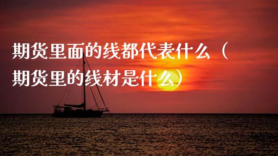 期货里面的线都代表什么（期货里的线材是什么） (https://www.njaxzs.com/) 内盘期货 第1张