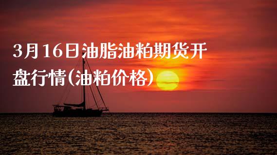 3月16日油脂油粕期货开盘行情(油粕价格) (https://www.njaxzs.com/) 期货投资 第1张