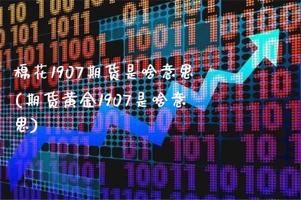 棉花1907期货是啥意思(期货黄金1907是啥意思) (https://www.njaxzs.com/) 期货行情 第1张