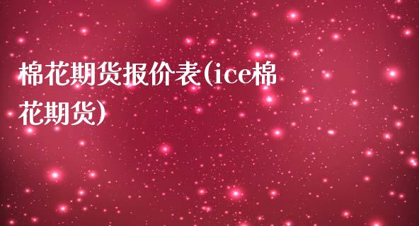 棉花期货报价表(ice棉花期货) (https://www.njaxzs.com/) 期货投资 第1张