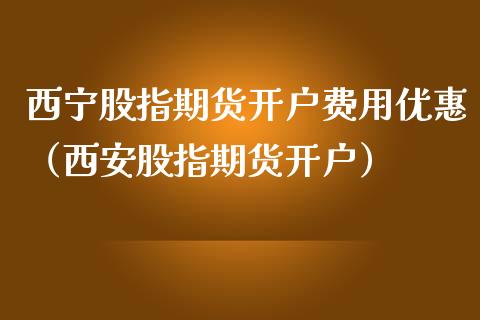 西宁股指期货开户费用优惠（西安股指期货开户） (https://www.njaxzs.com/) 期货直播间 第1张