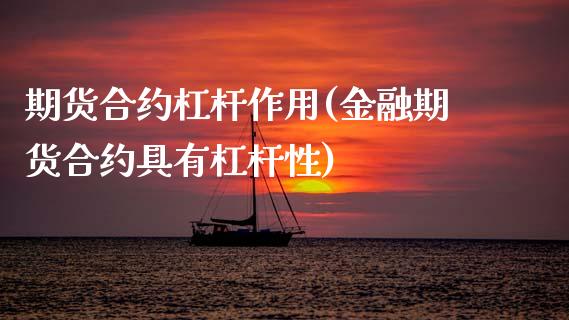 期货合约杠杆作用(金融期货合约具有杠杆性) (https://www.njaxzs.com/) 期货直播间 第1张