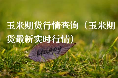 玉米期货行情查询（玉米期货最新实时行情） (https://www.njaxzs.com/) 期货开户 第1张