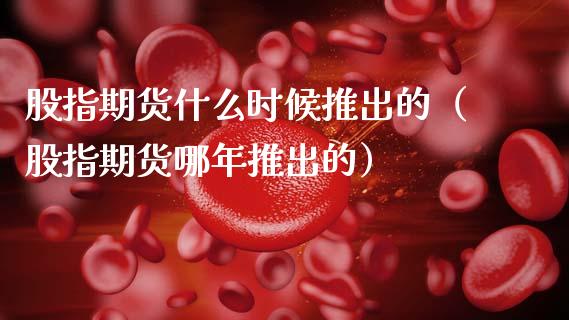 股指期货什么时候推出的（股指期货哪年推出的） (https://www.njaxzs.com/) 原油期货 第1张