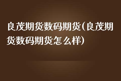 良茂期货数码期货(良茂期货数码期货怎么样) (https://www.njaxzs.com/) 期货直播间 第1张