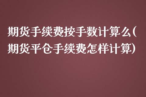 期货手续费按手数计算么(期货平仓手续费怎样计算) (https://www.njaxzs.com/) 内盘期货 第1张