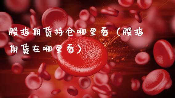 股指期货持仓哪里看（股指期货在哪里看） (https://www.njaxzs.com/) 期货直播间 第1张