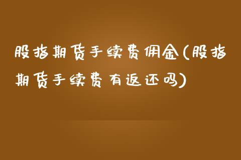 股指期货手续费佣金(股指期货手续费有返还吗) (https://www.njaxzs.com/) 黄金期货 第1张