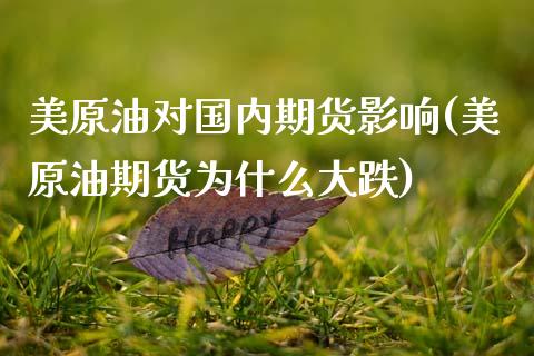 美原油对国内期货影响(美原油期货为什么大跌) (https://www.njaxzs.com/) 原油期货 第1张