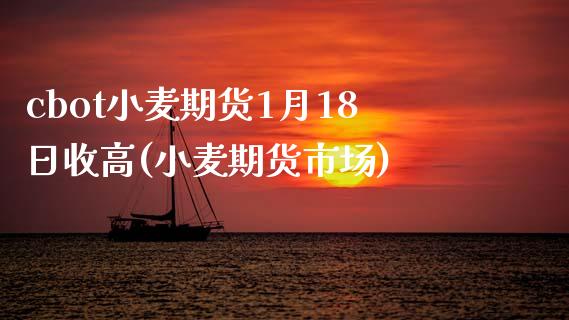 cbot小麦期货1月18日收高(小麦期货市场) (https://www.njaxzs.com/) 黄金期货 第1张