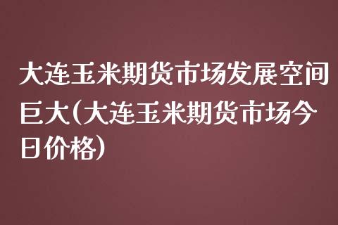 大连玉米期货市场发展空间巨大(大连玉米期货市场今日价格) (https://www.njaxzs.com/) 期货开户 第1张