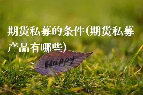 期货私募的条件(期货私募产品有哪些) (https://www.njaxzs.com/) 期货行情 第1张
