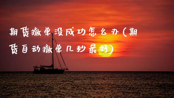 期货撤单没成功怎么办(期货自动撤单几秒最好) (https://www.njaxzs.com/) 期货行情 第1张