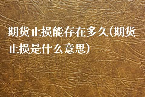 期货止损能存在多久(期货止损是什么意思) (https://www.njaxzs.com/) 期货投资 第1张