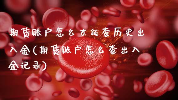 期货账户怎么才能查历史出入金(期货账户怎么查出入金记录) (https://www.njaxzs.com/) 黄金期货 第1张