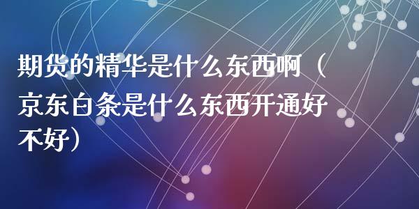 期货的精华是什么东西啊（京东白条是什么东西开通好不好） (https://www.njaxzs.com/) 期货直播间 第1张