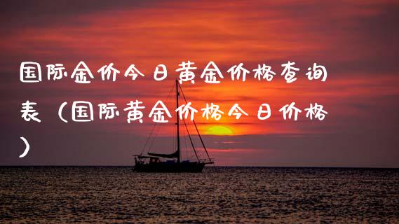 国际金价今日黄金查询表（国际黄金今日） (https://www.njaxzs.com/) 期货行情 第1张