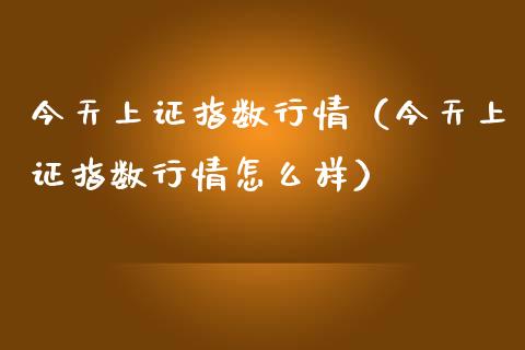 今天上证指数行情（今天上证指数行情怎么样） (https://www.njaxzs.com/) 期货直播间 第1张