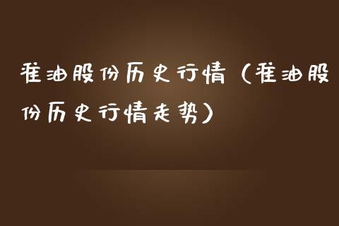 准油股份历史行情（准油股份历史行情走势） (https://www.njaxzs.com/) 内盘期货 第1张