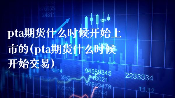 pta期货什么时候开始上市的(pta期货什么时候开始交易) (https://www.njaxzs.com/) 黄金期货 第1张