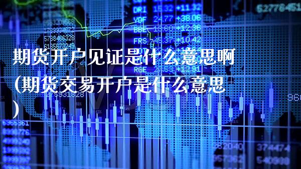 期货开户见证是什么意思啊(期货交易开户是什么意思) (https://www.njaxzs.com/) 黄金期货 第1张