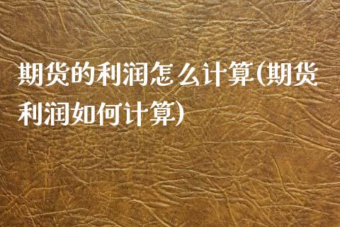 期货的利润怎么计算(期货利润如何计算) (https://www.njaxzs.com/) 期货行情 第1张
