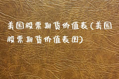 美国股票期货价值表(美国股票期货价值表图) (https://www.njaxzs.com/) 期货直播间 第1张