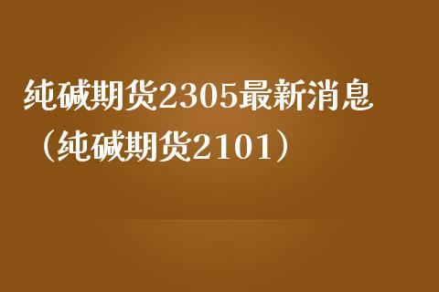 纯碱期货2305最新消息（纯碱期货2101） (https://www.njaxzs.com/) 原油期货 第1张