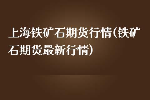 上海铁矿石期货行情(铁矿石期货最新行情) (https://www.njaxzs.com/) 期货直播间 第1张