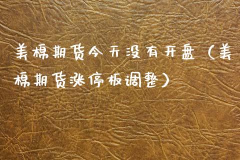 美棉期货今天没有（美棉期货涨停板调整） (https://www.njaxzs.com/) 原油期货 第1张