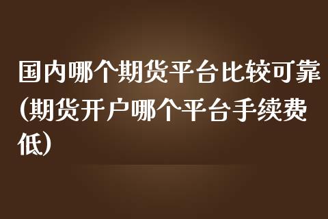 国内哪个期货平台比较可靠(期货开户哪个平台手续费低) (https://www.njaxzs.com/) 期货开户 第1张