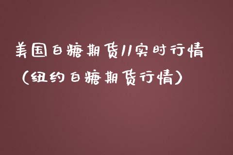 美国白糖期货11实时行情（纽约白糖期货行情） (https://www.njaxzs.com/) 内盘期货 第1张